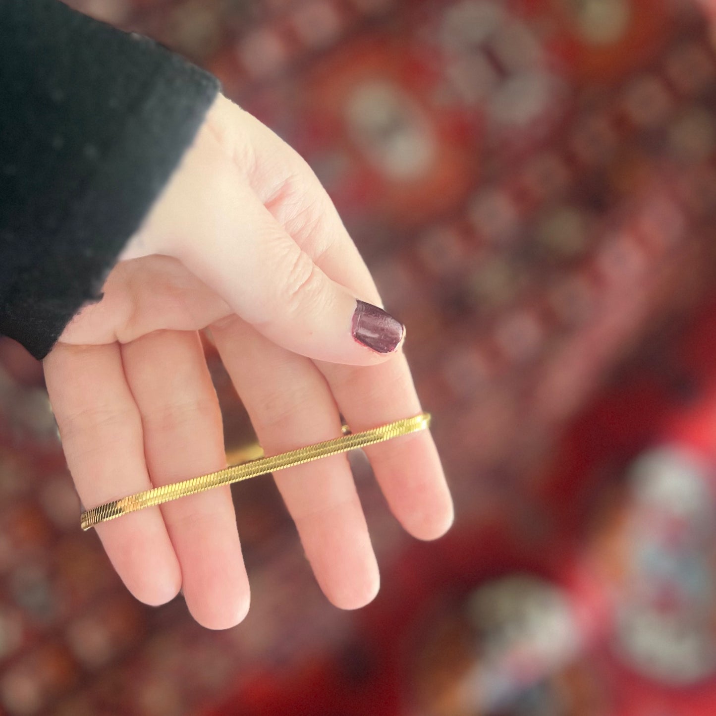 Thin Herringbone Anklet