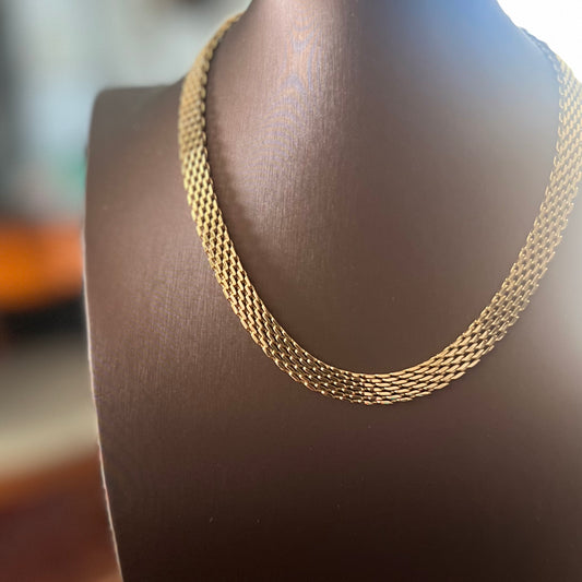 Watchband Style Gold Choker Necklace