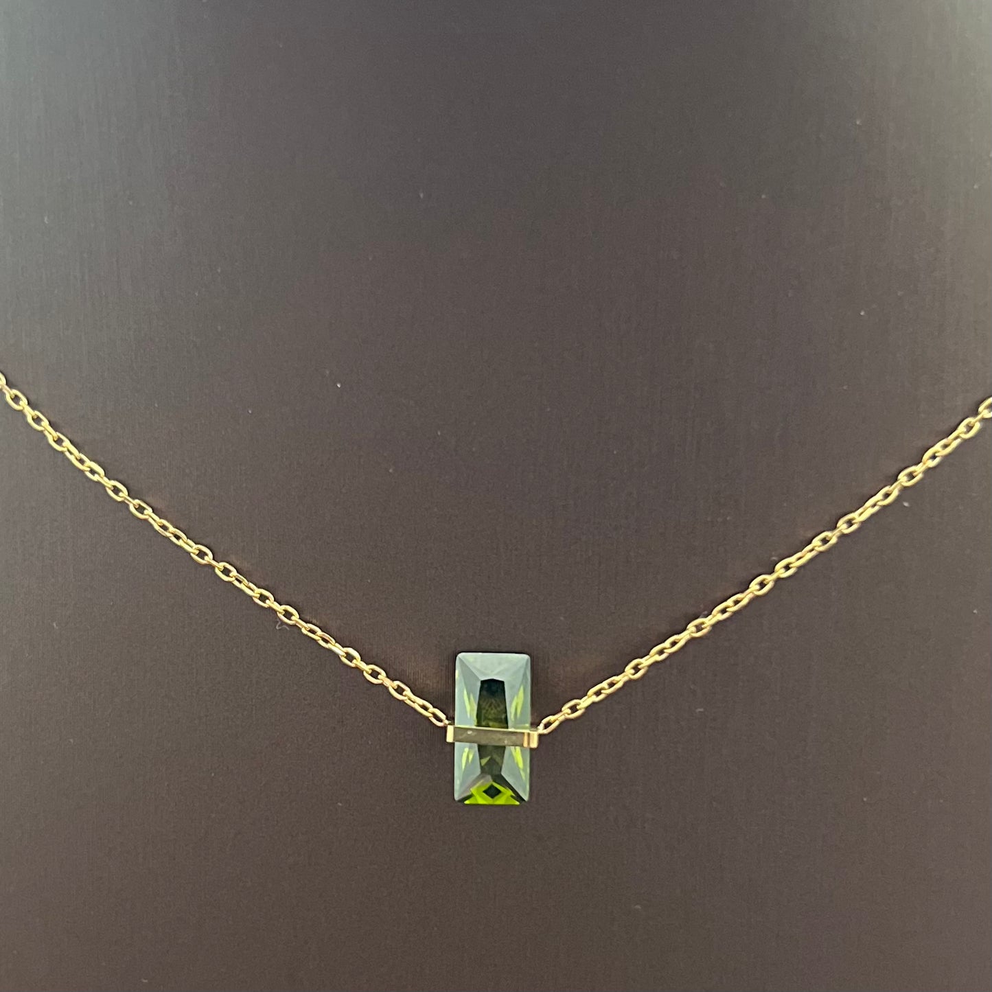 Green Cubic Zirconia Necklace