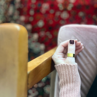 Brushed Gold Chunky Band Ring