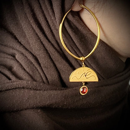 Patience and Gratitude (صابر and شكر | Sabr and Shukr) Hoop Earrings