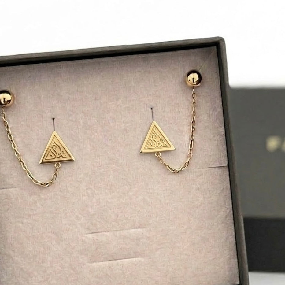 Iman (Faith) Double Piercing Earrings