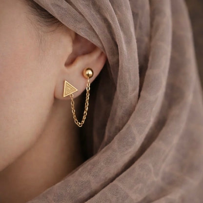 Iman (Faith) Double Piercing Earrings