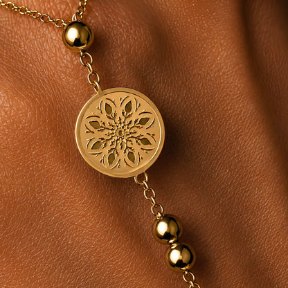 Floral Coin Hand Chain